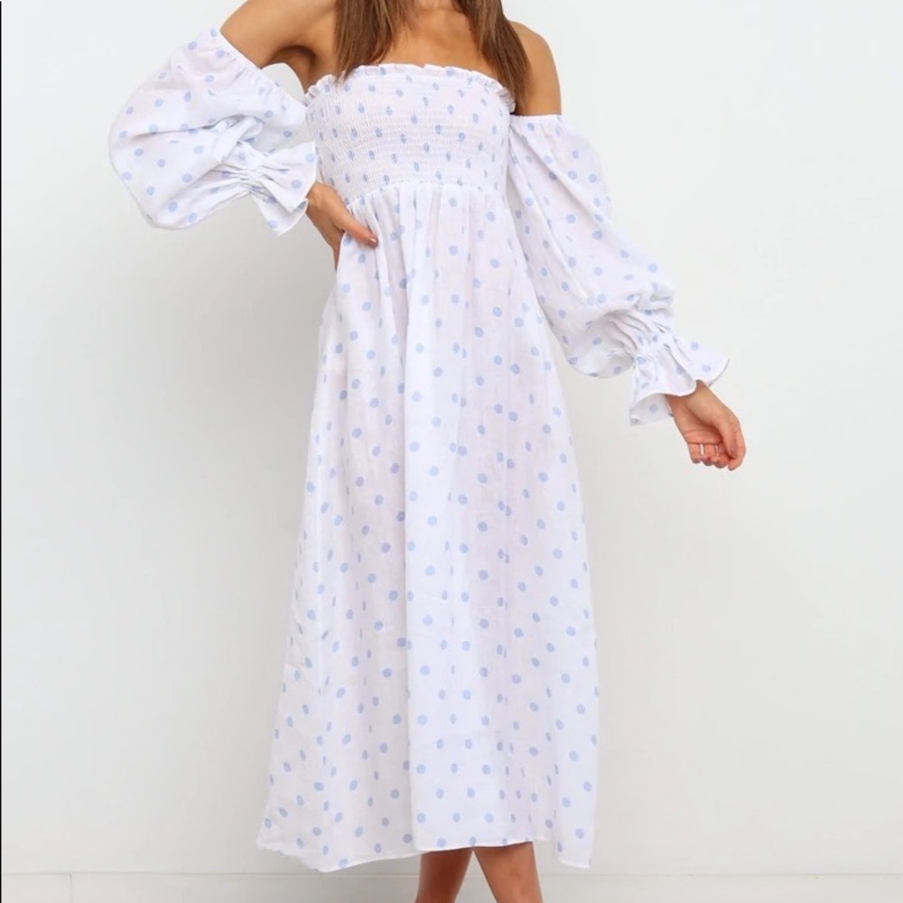 Gabriella Dress - Petal & Pup Blue Polka Dot